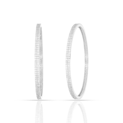 Classic Silver Zircon Bangles