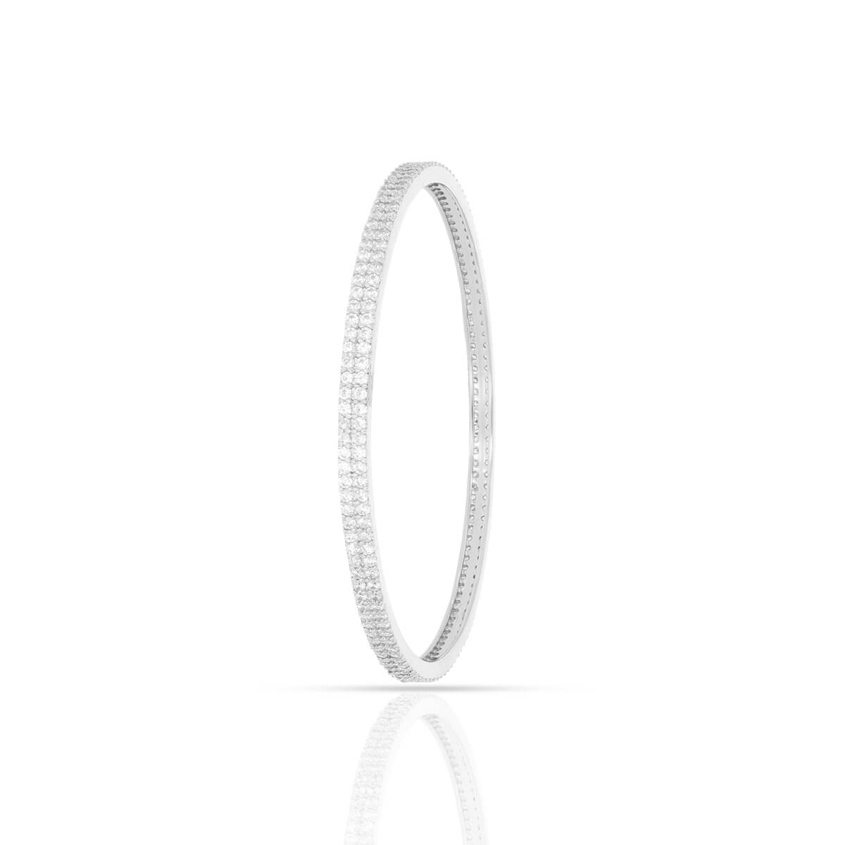 Classic Silver Zircon Bangles