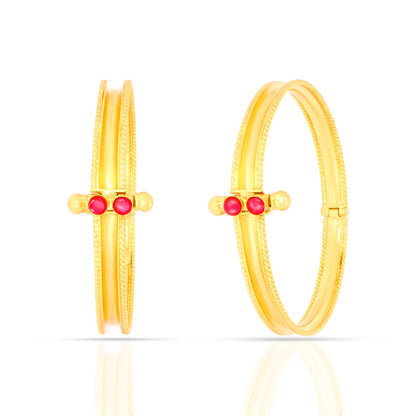 Gleaming Red Stone Gold Plated Bangle