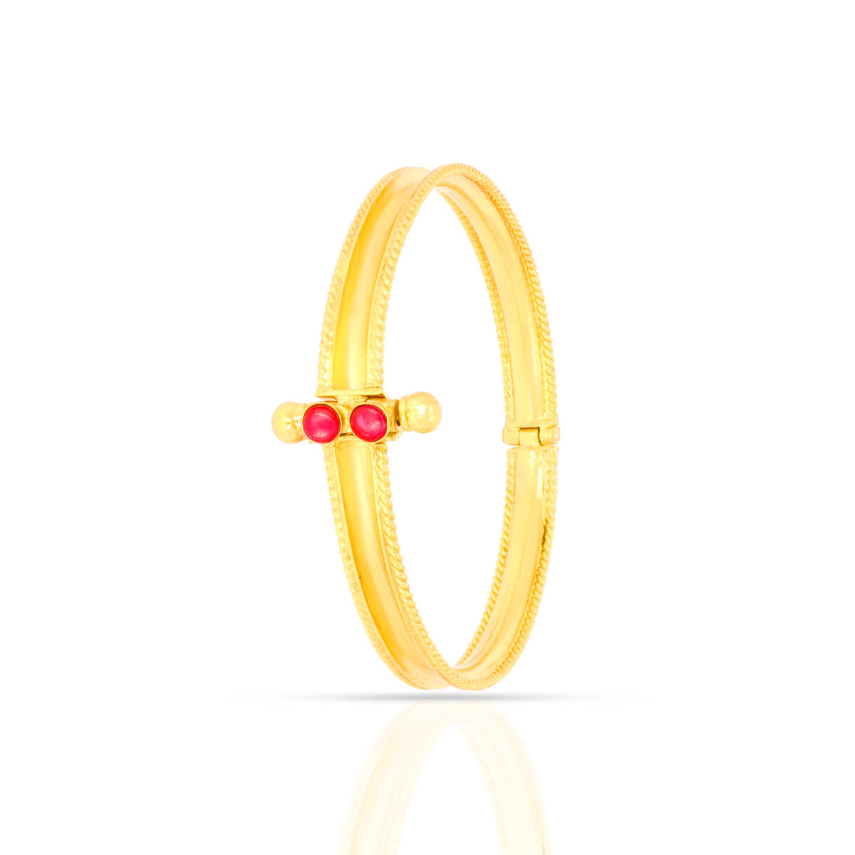 Gleaming Red Stone Gold Plated Bangle