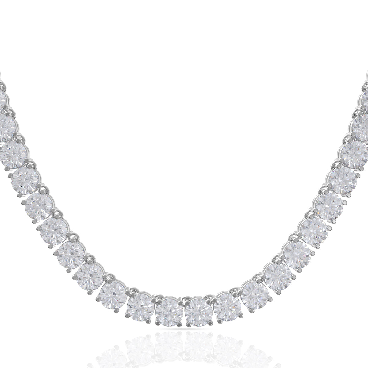 Fine Solitaire Silver Necklace Set