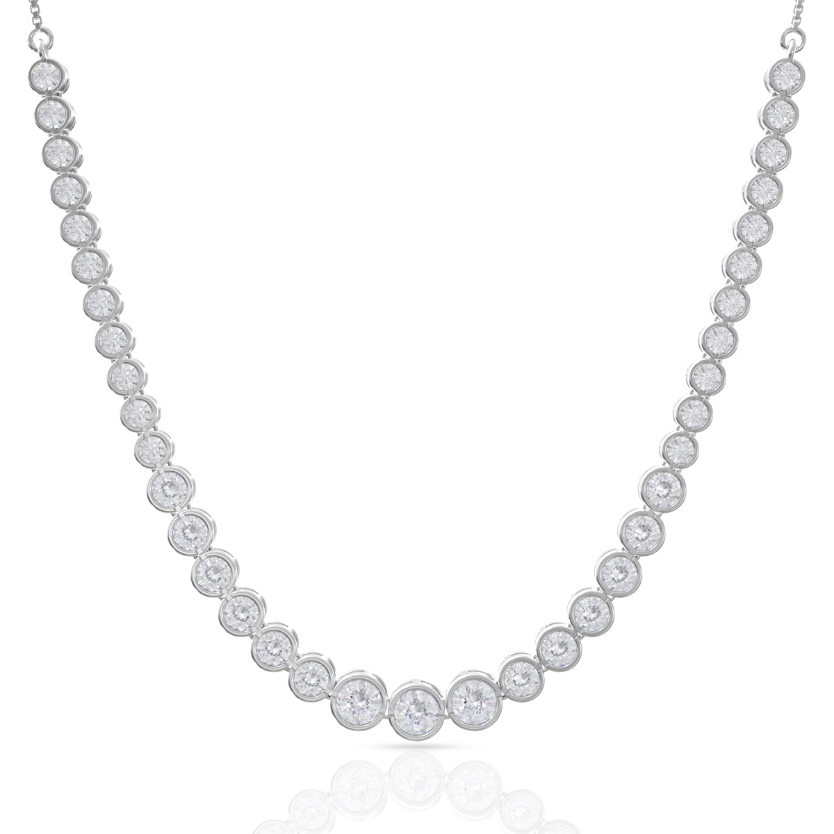 Majestic Solitaire Silver Necklace Set