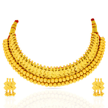 Golden Splendor Choker Set In Gold Plated