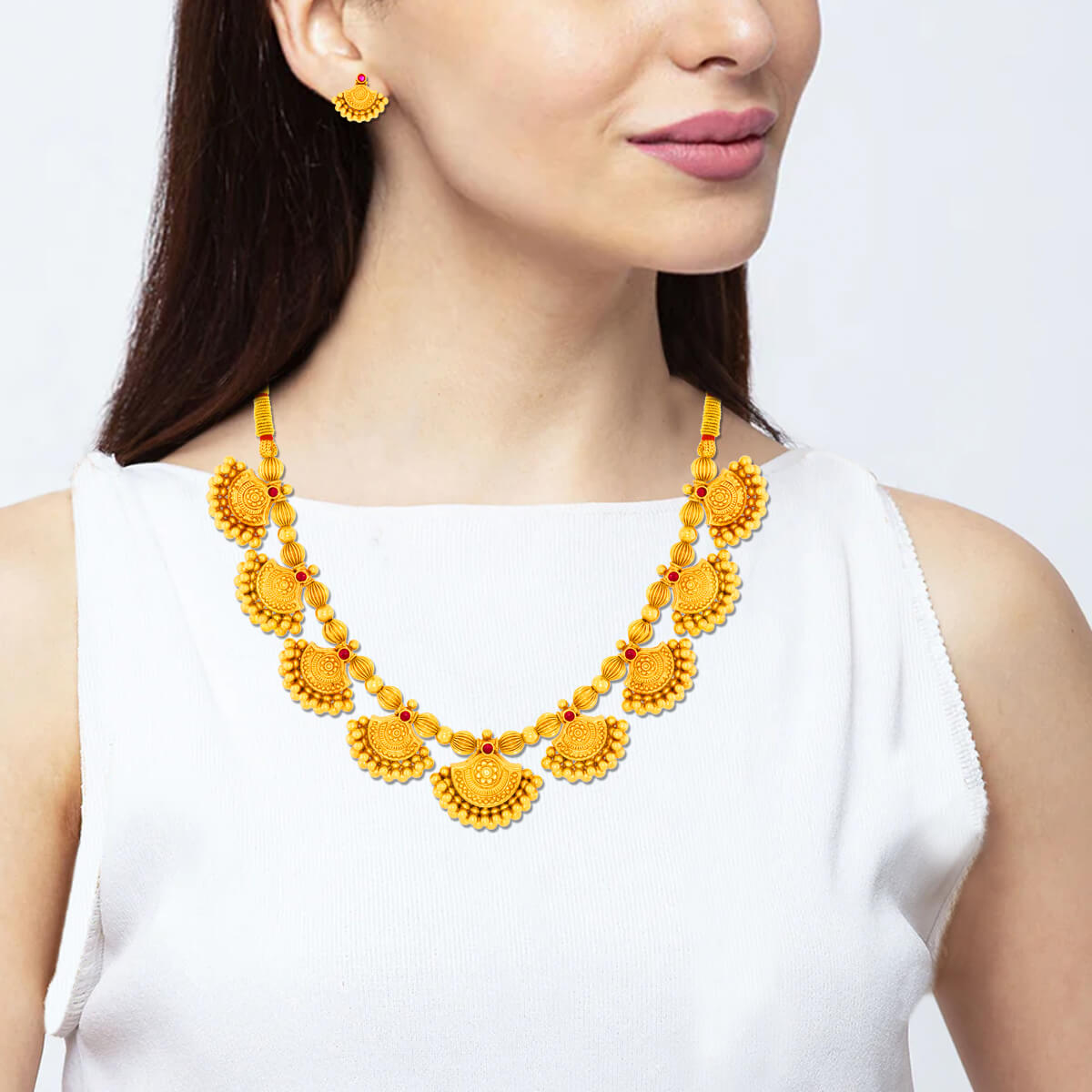 Majestic Gold Plated Silver Necklace Set