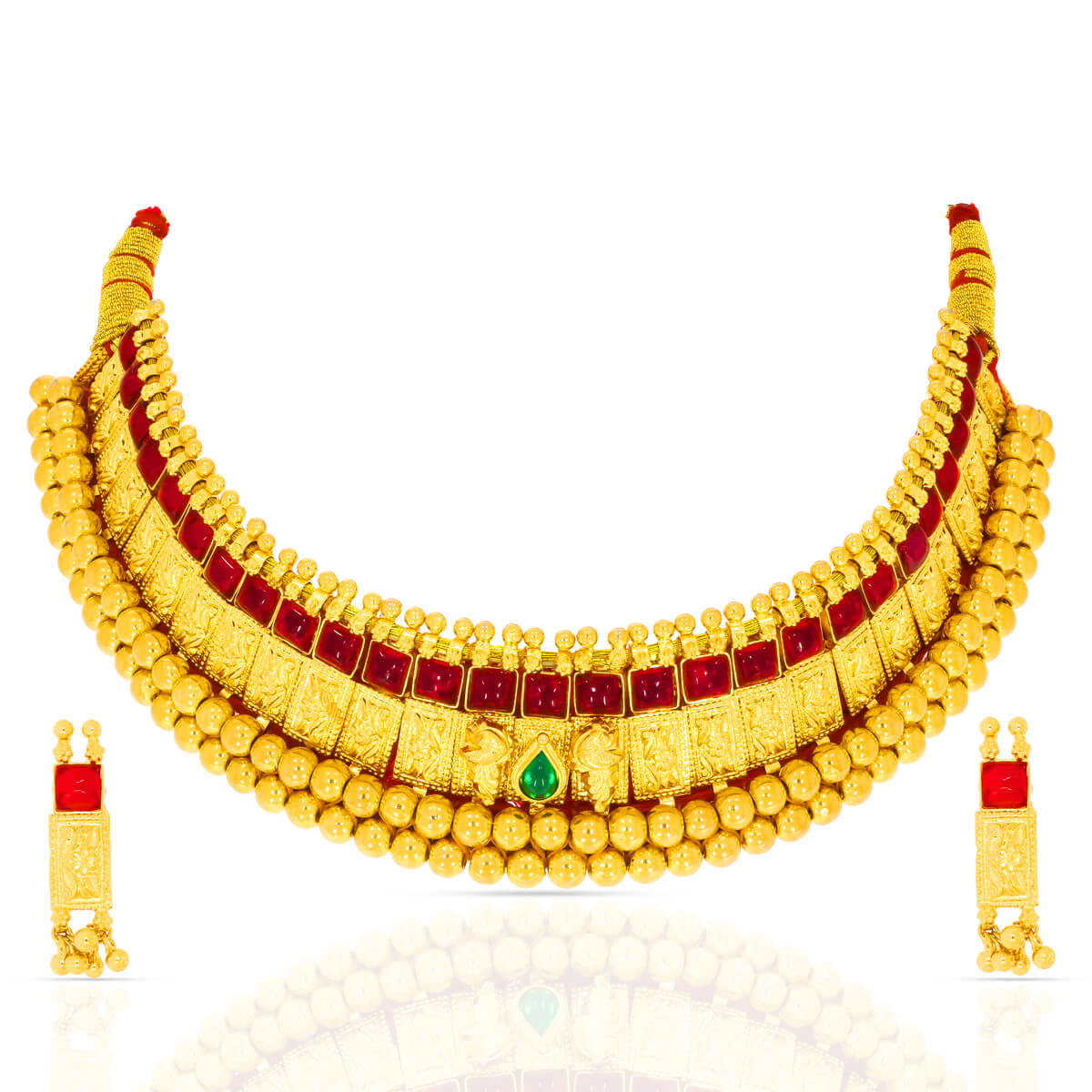 Royal Silver Choker Set In Gold Plated