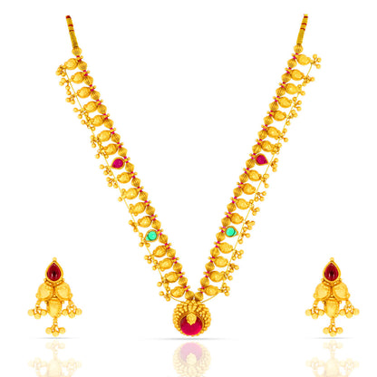 Majestic Saaj Necklace Set In Gold Plated