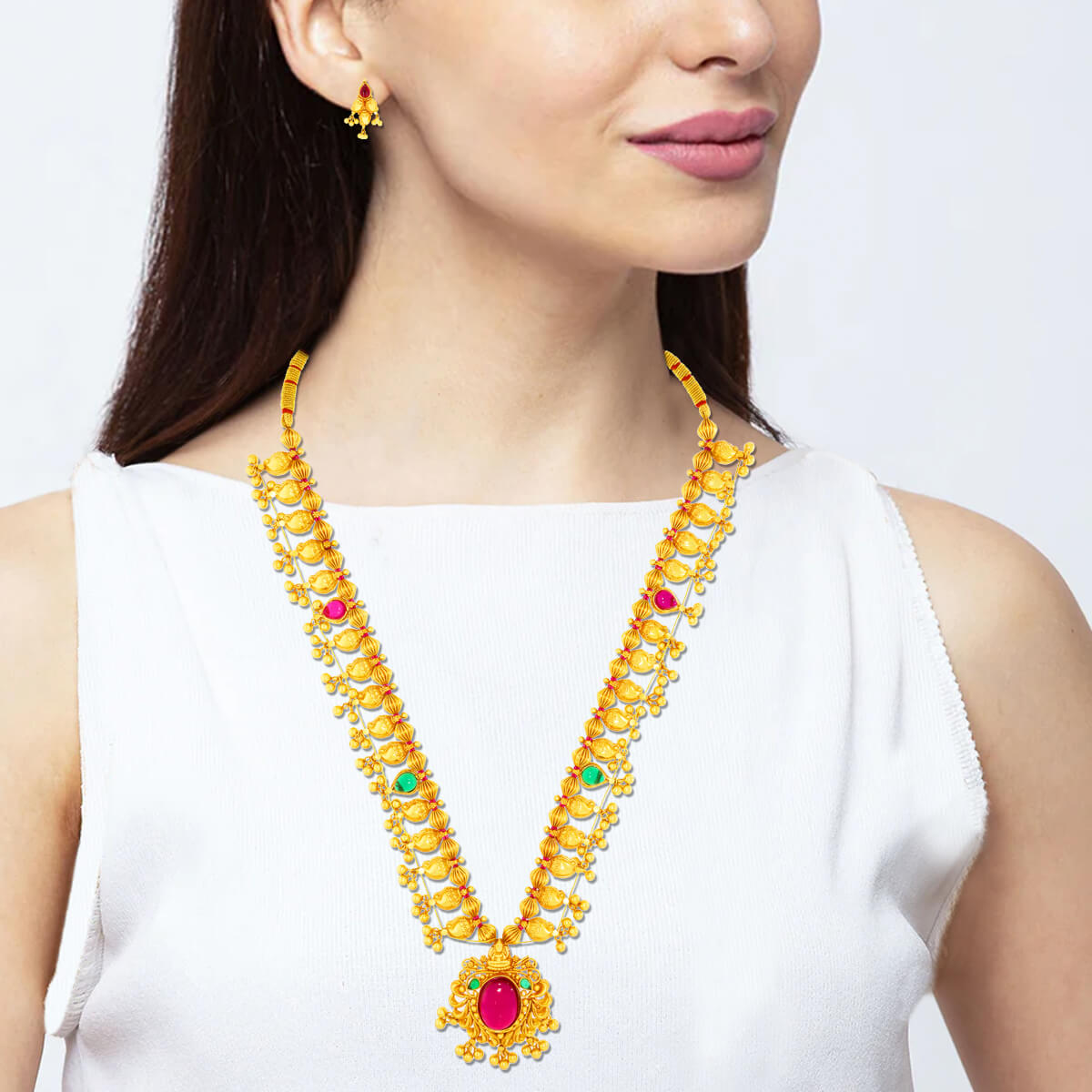 Heritage Saaj Necklace Set In Gold Plated