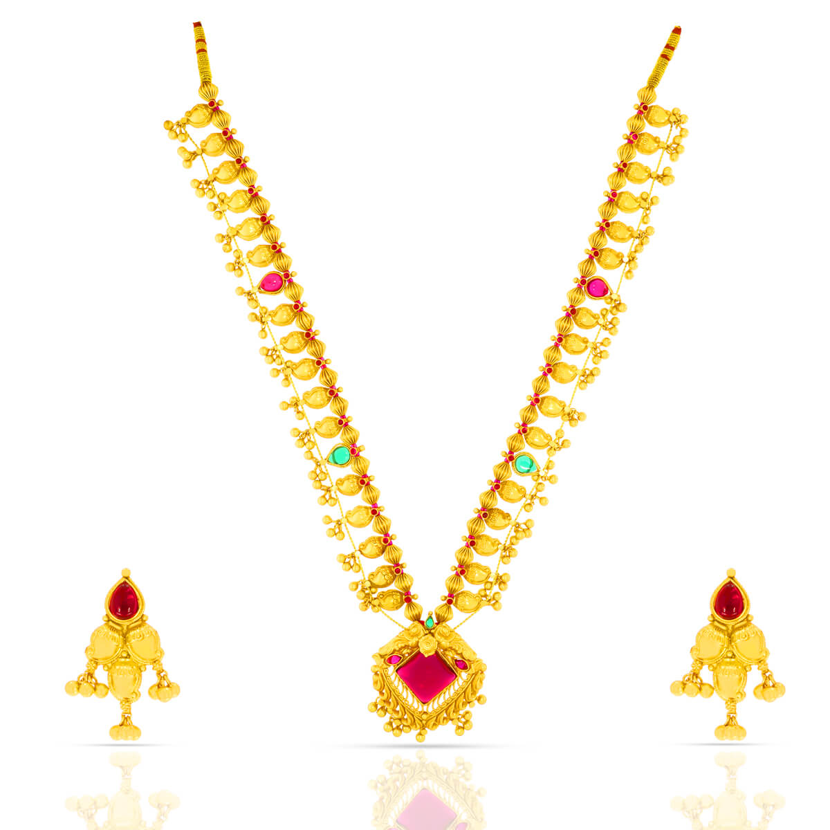 Elegant Saaj Necklace Set In Gold Plated