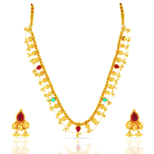 Classic Saaj  In Gold Plated Necklace Set