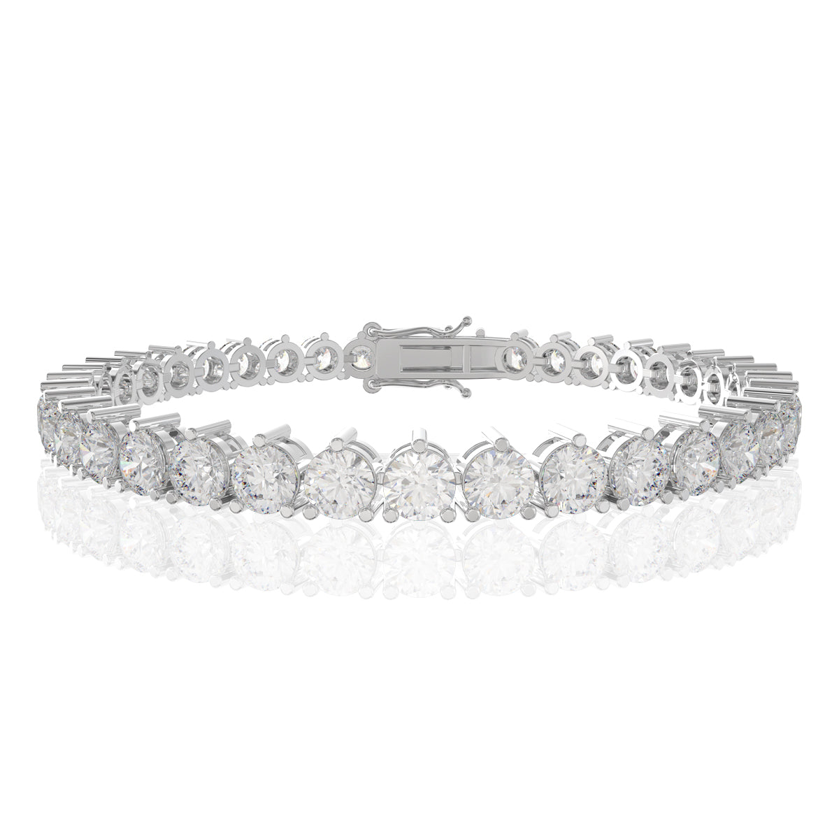 Sterling Silver Round Diamond Bracelet