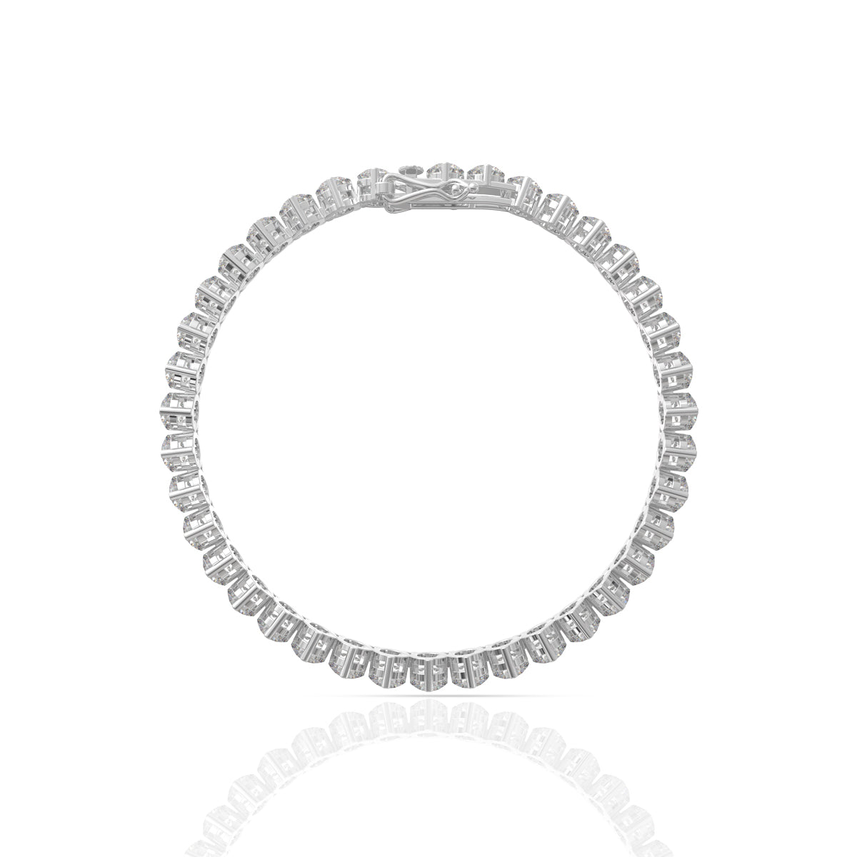 Sterling Silver Round Diamond Bracelet