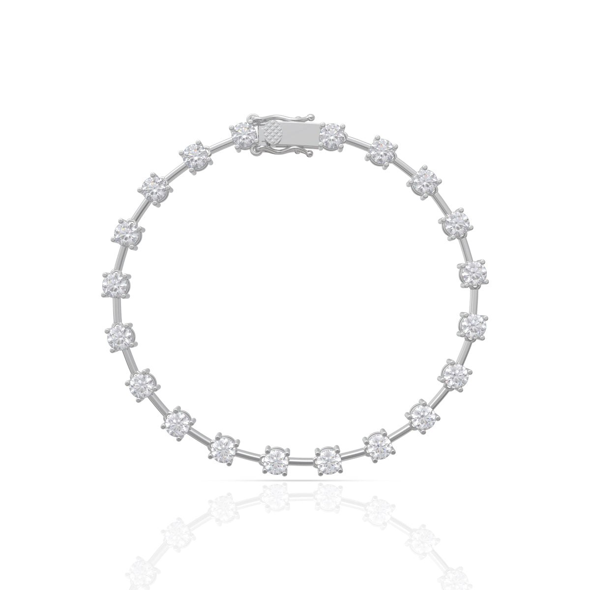 925 Sterling Silver Crystal Cubic Zirconia Tennis Diamond Bracelet