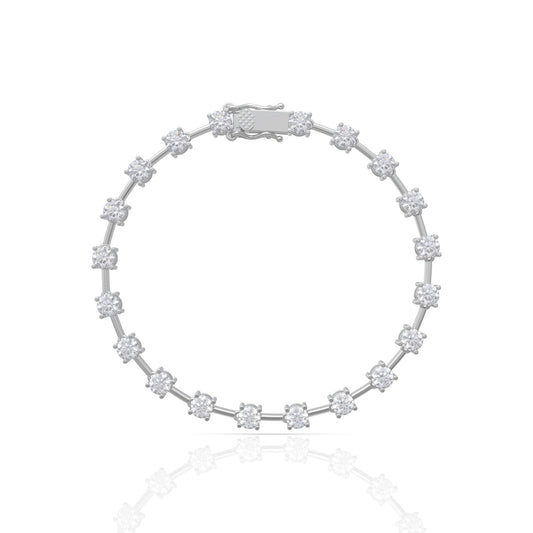 925 Sterling Silver Crystal Cubic Zirconia Tennis Diamond Bracelet