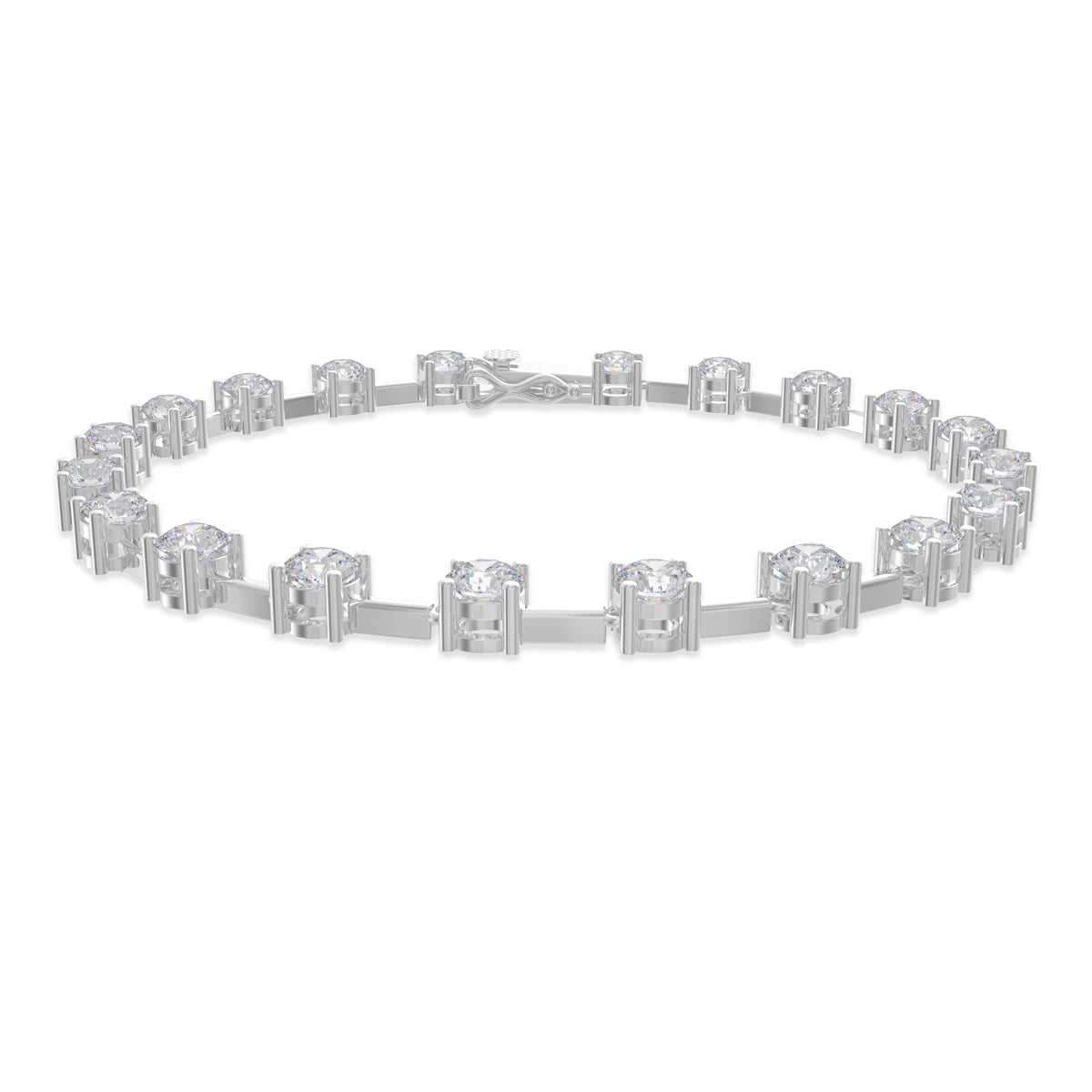 925 Sterling Silver Crystal Cubic Zirconia Tennis Diamond Bracelet