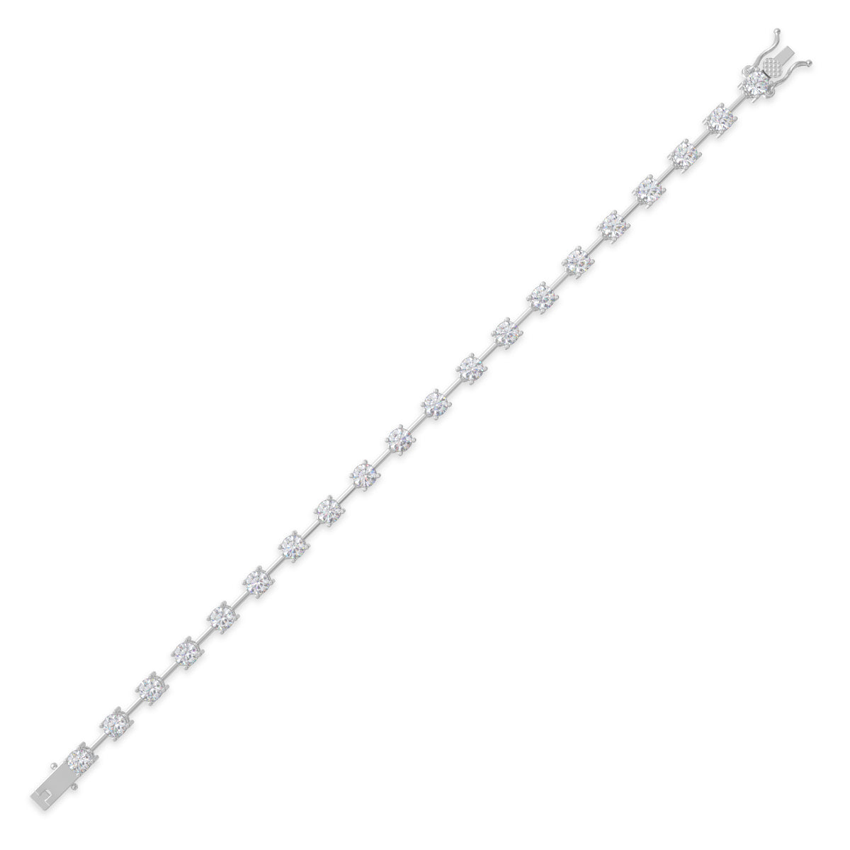 925 Sterling Silver Crystal Cubic Zirconia Tennis Diamond Bracelet