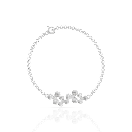 925 Sterling Silver Elegant Flower Silver Bracelet