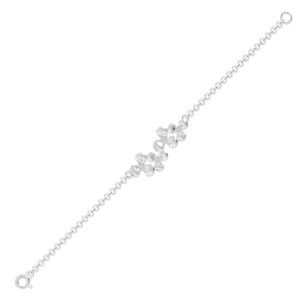 925 Sterling Silver Elegant Flower Silver Bracelet