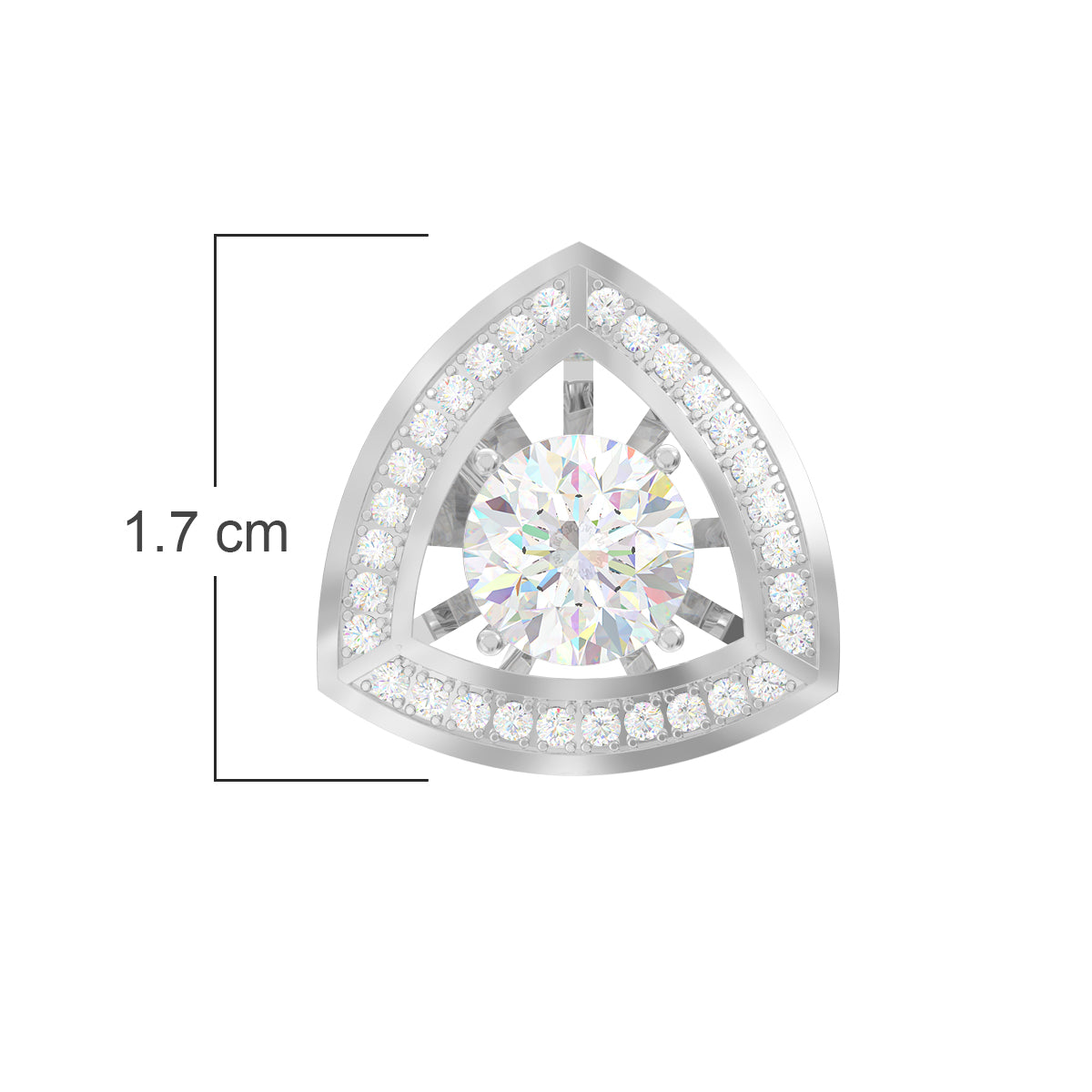 Alluring Trilliant Zirconia Stud Silver Earrings