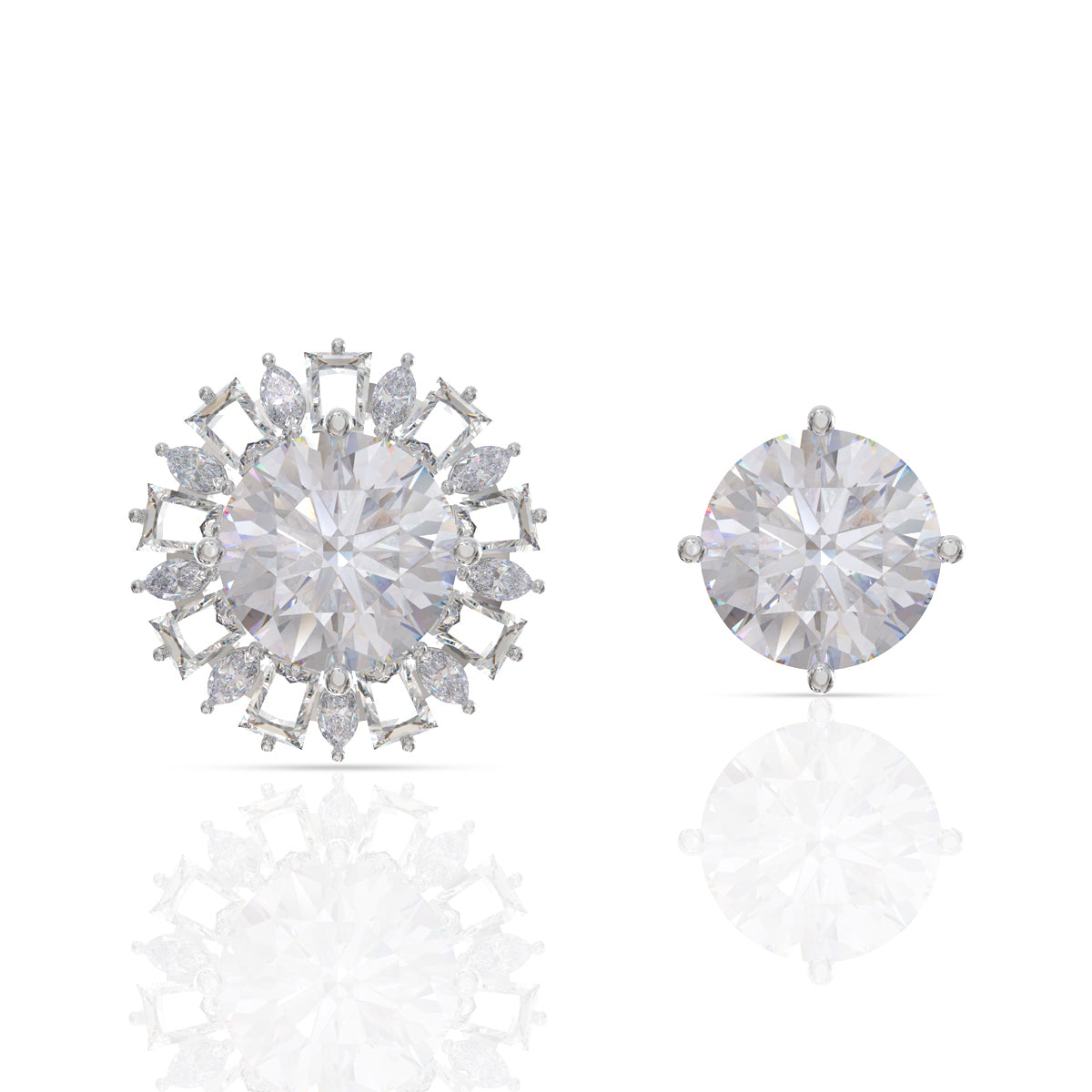 Charming Floral Silver Stud Earrings