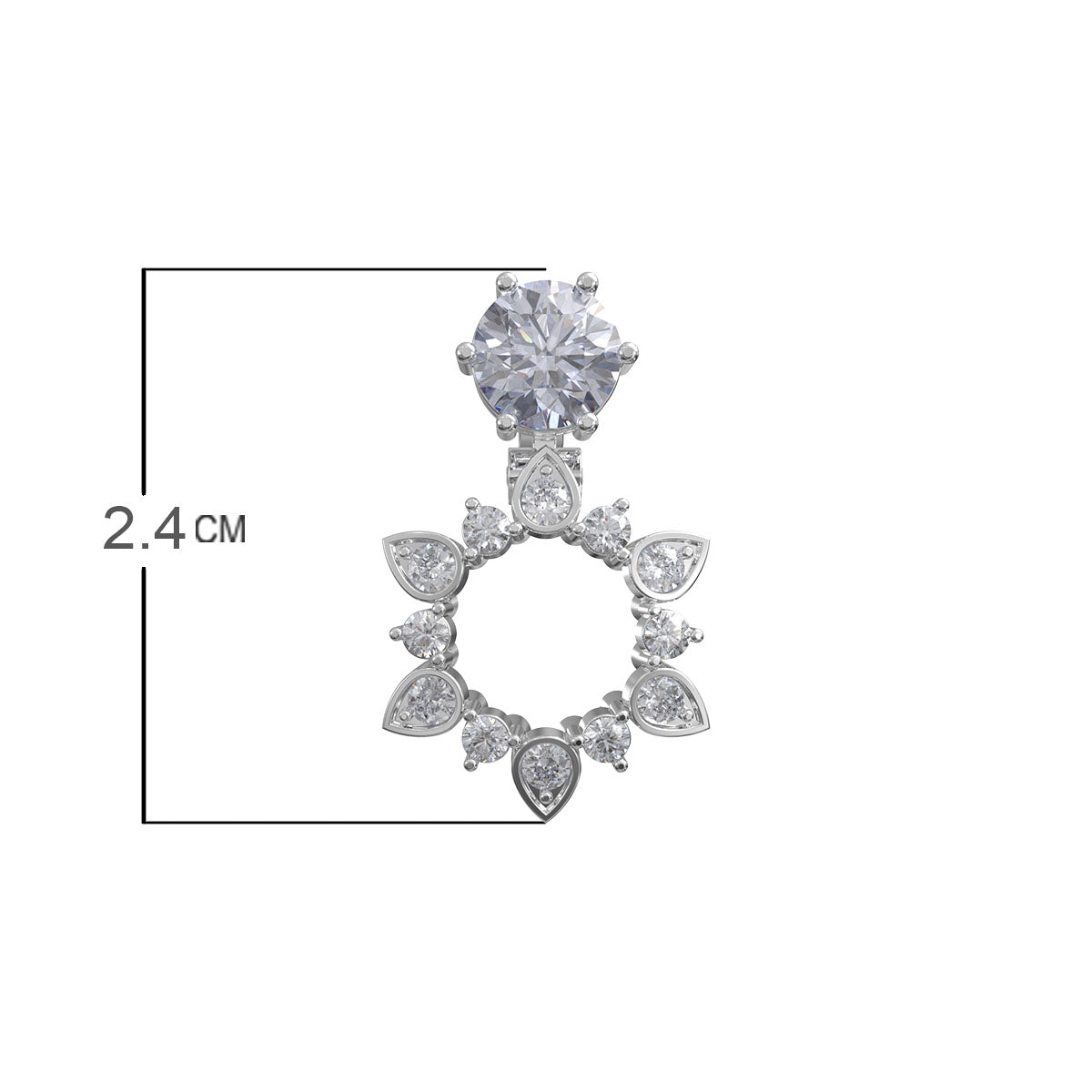 Snowflake Zirconia Stud Silver Earrings