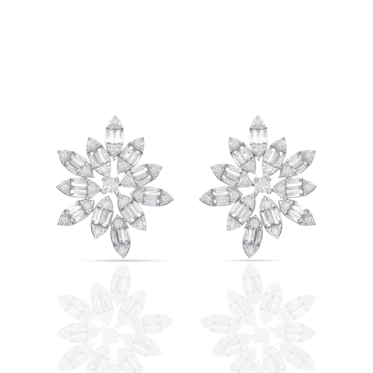 Sterling Silver Shimmer Diamond Earrings