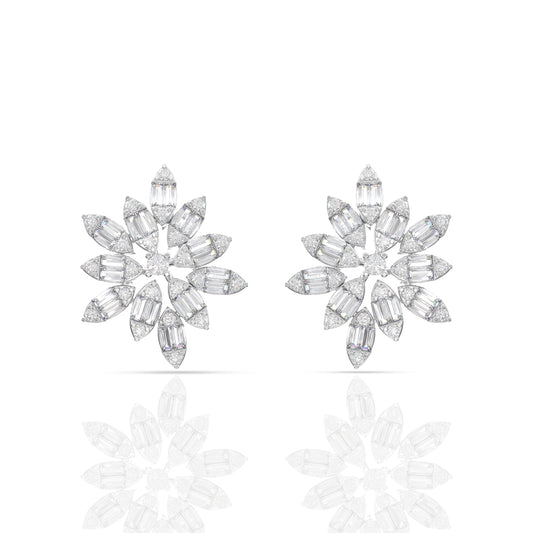 Sterling Silver Shimmer Diamond Earrings