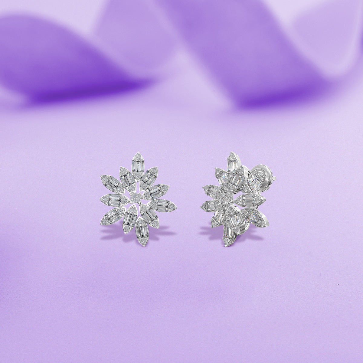 Sterling Silver Shimmer Diamond Earrings