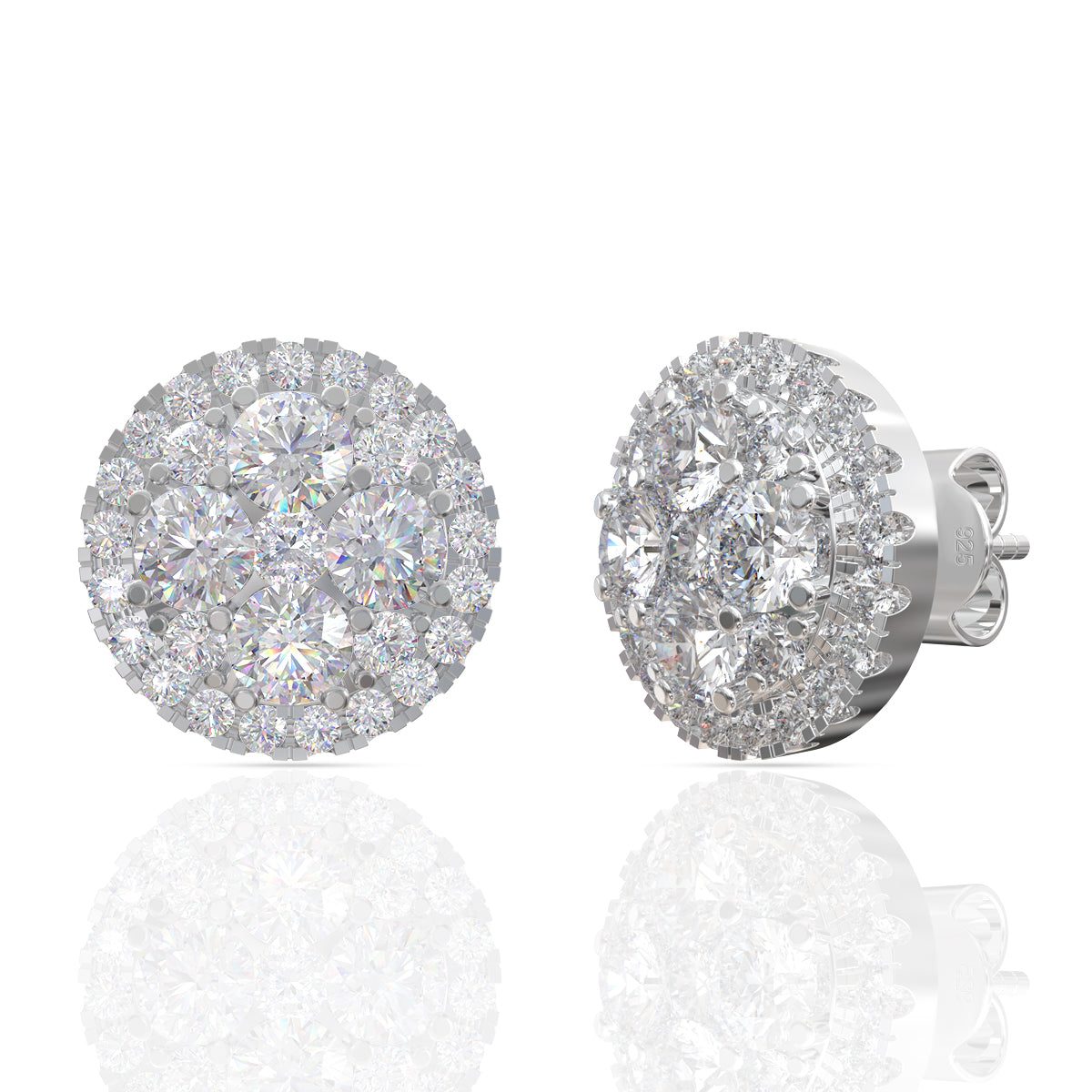 Sterling Silver Elegance Bold Diamond Earrings