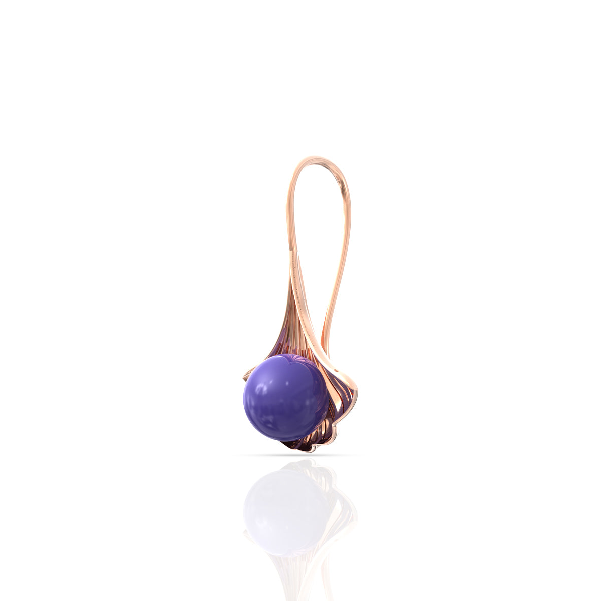 Purple Pearl Drop Silver Earrings