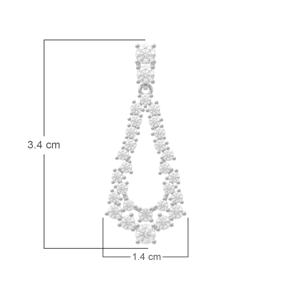 Dazzling Cluster Drop Silver Earrings