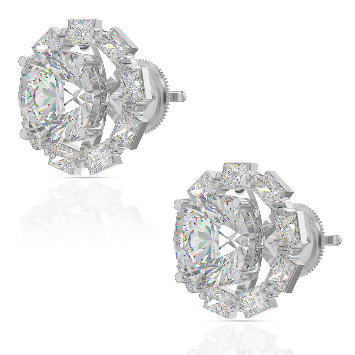 Solitaire Silver Stud Earrings