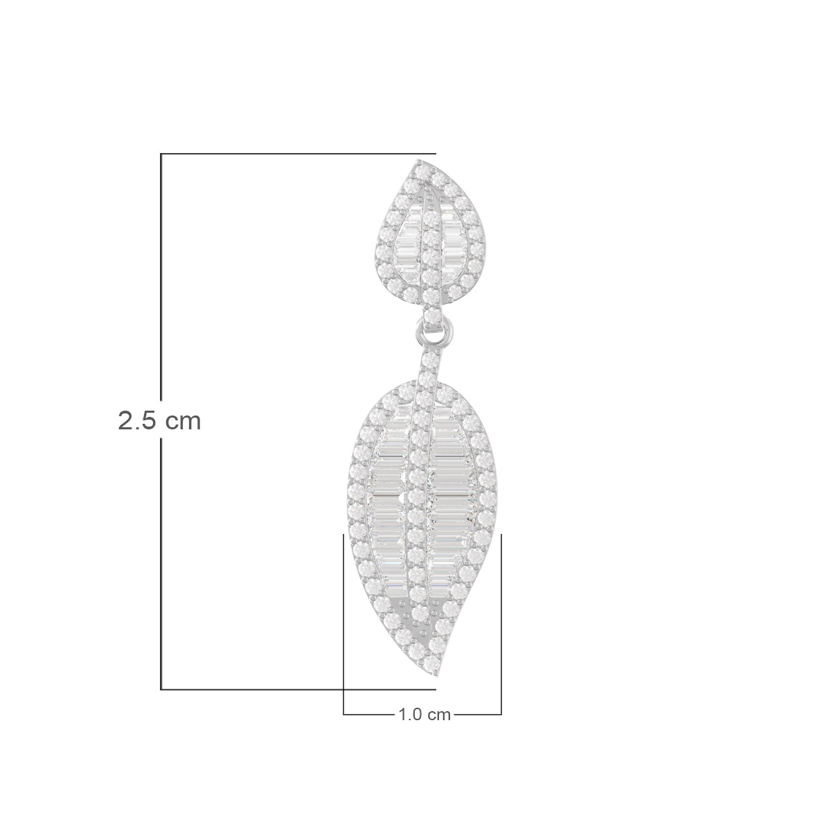 Swaying Leaf Dangle Earrings In Silver