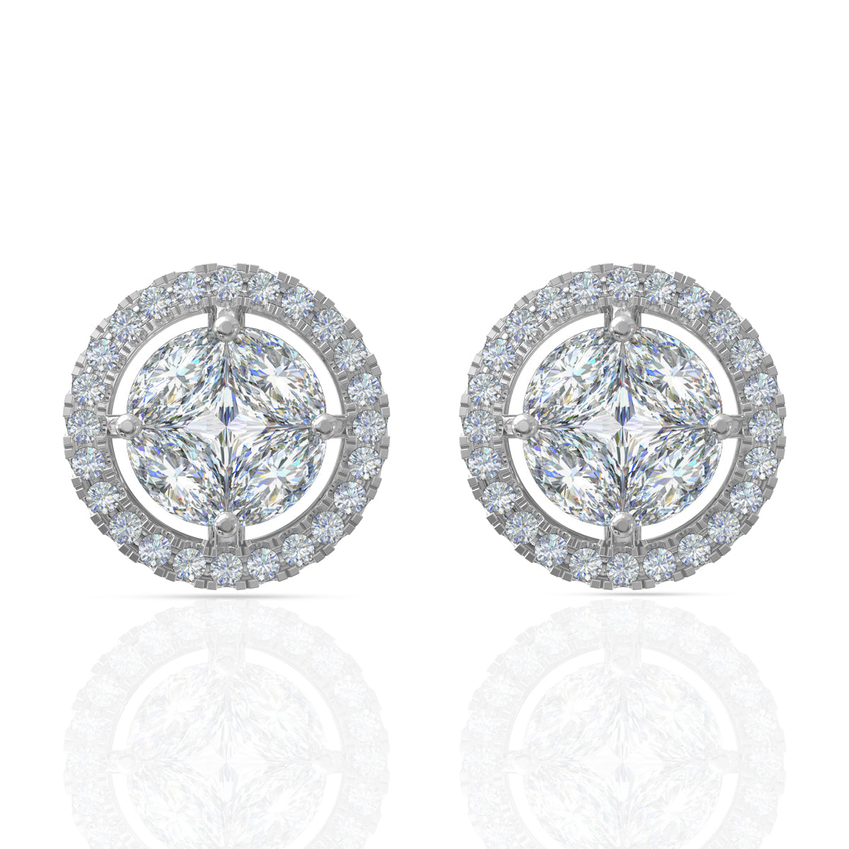 Charming Light It Up Silver Diamond Earrings