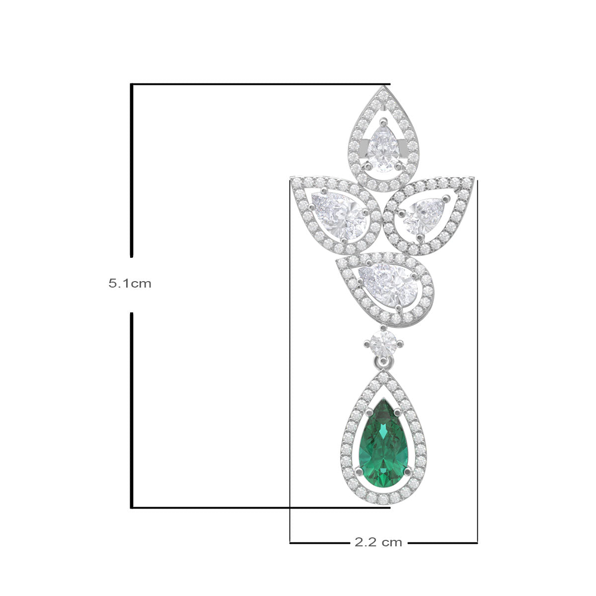 Classic Emerald Silver Stud Earrings