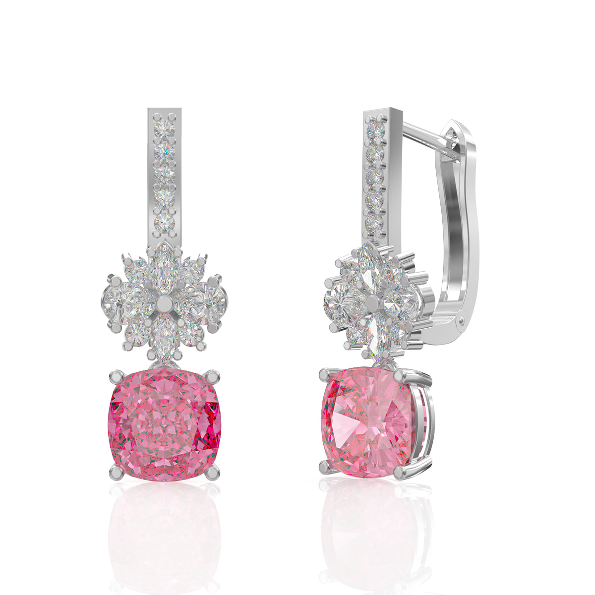 Glamy Pink Drop Earrings