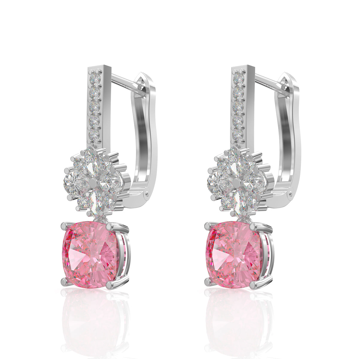 Glamy Pink Drop Earrings