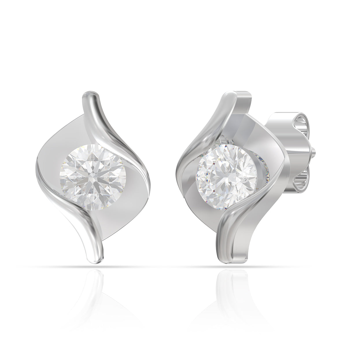 Silver Solitaire Spark Studs