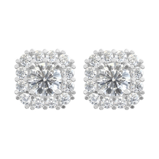 Silver Zircon White Sunshine Studs