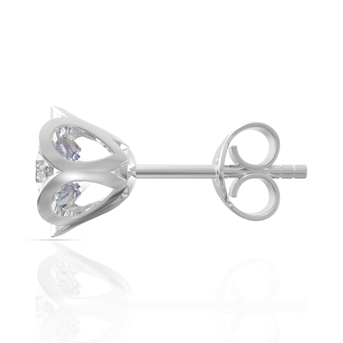 Silver Zircon Flower Earrings
