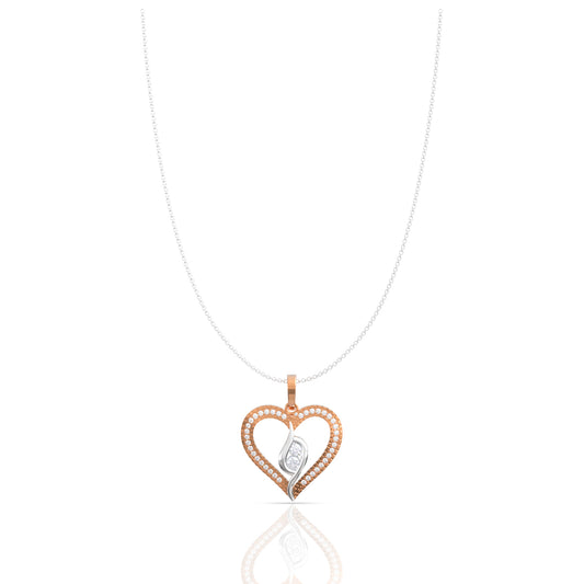 Sterling Silver Rose Gold Heart Pendant