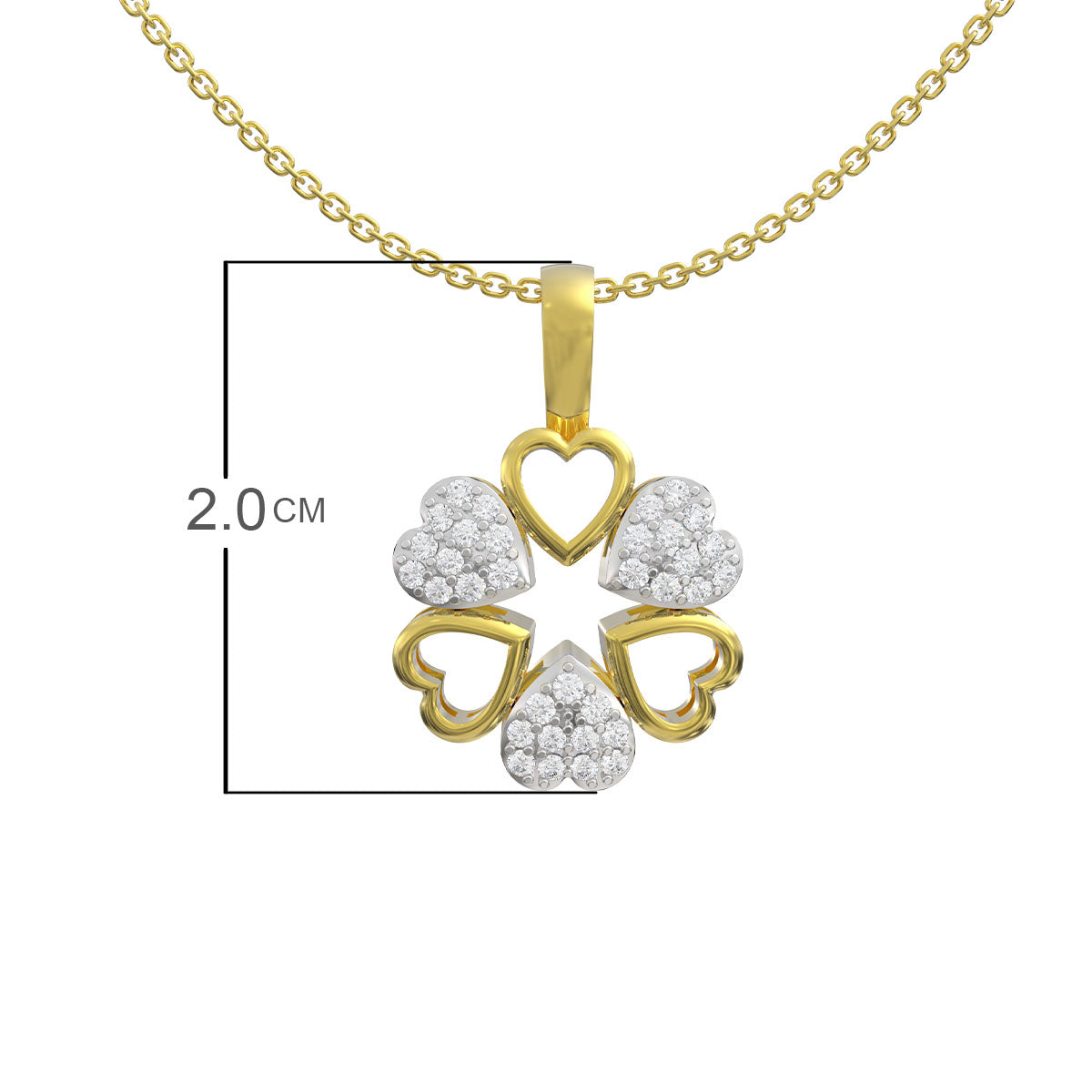 Clover Heart Silver Pendant