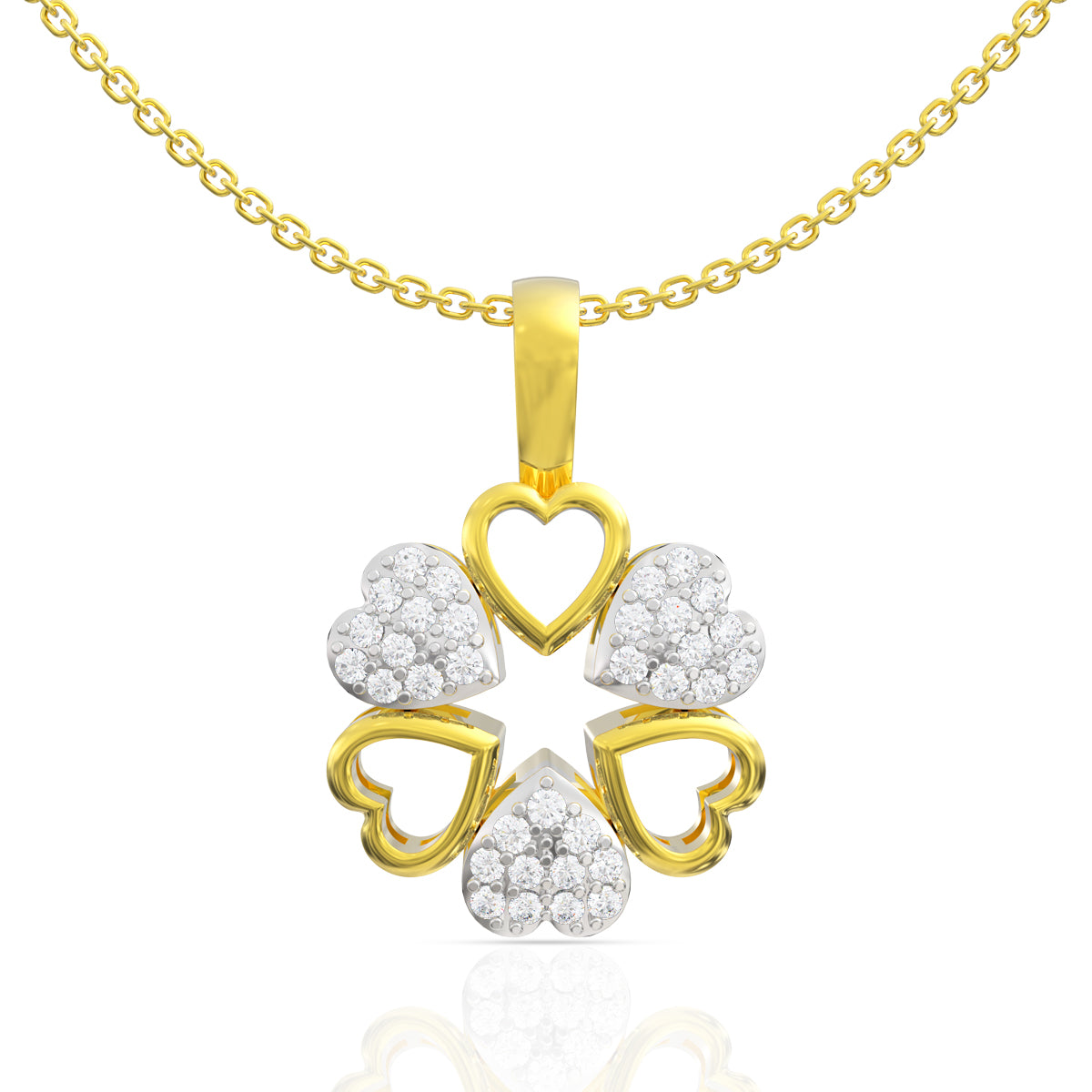 Clover Heart Silver Pendant