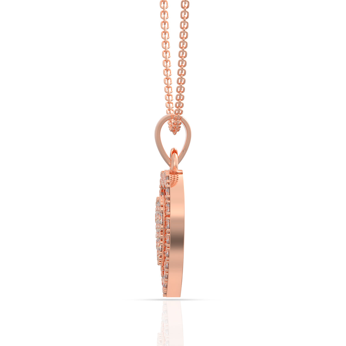 Rose Gold Heart Pendant In Silver