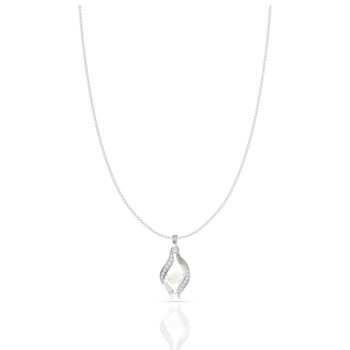 Pearl in Twist Pendant with Chain