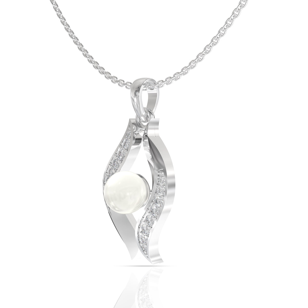 Pearl in Twist Pendant with Chain