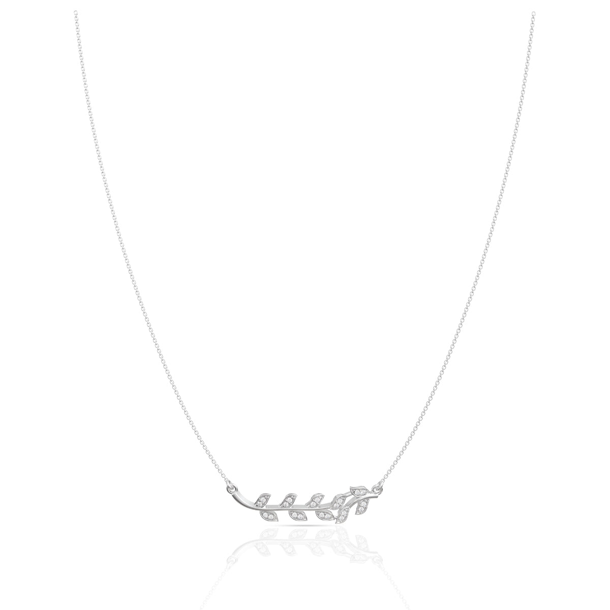 Silver Leaf Pendant with Chain