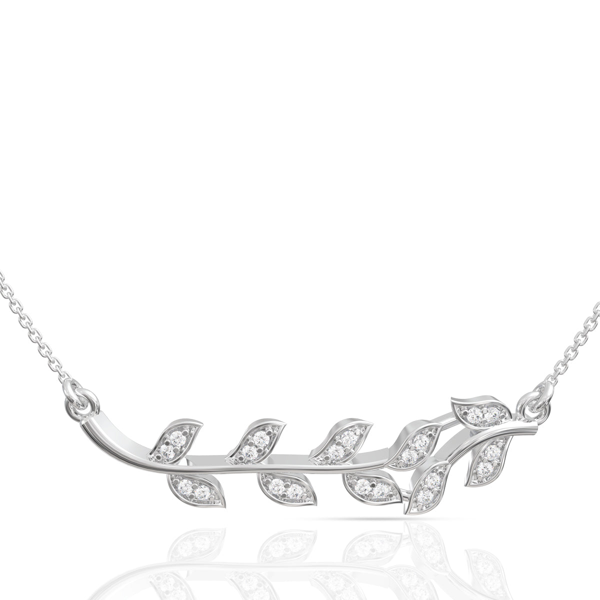 Silver Leaf Pendant with Chain