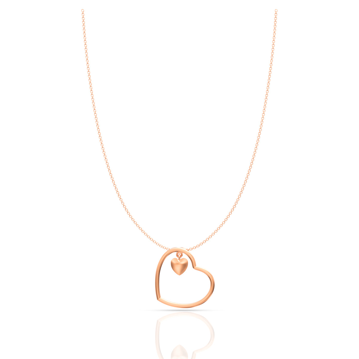 Silver Heart Pendant with Link Chain