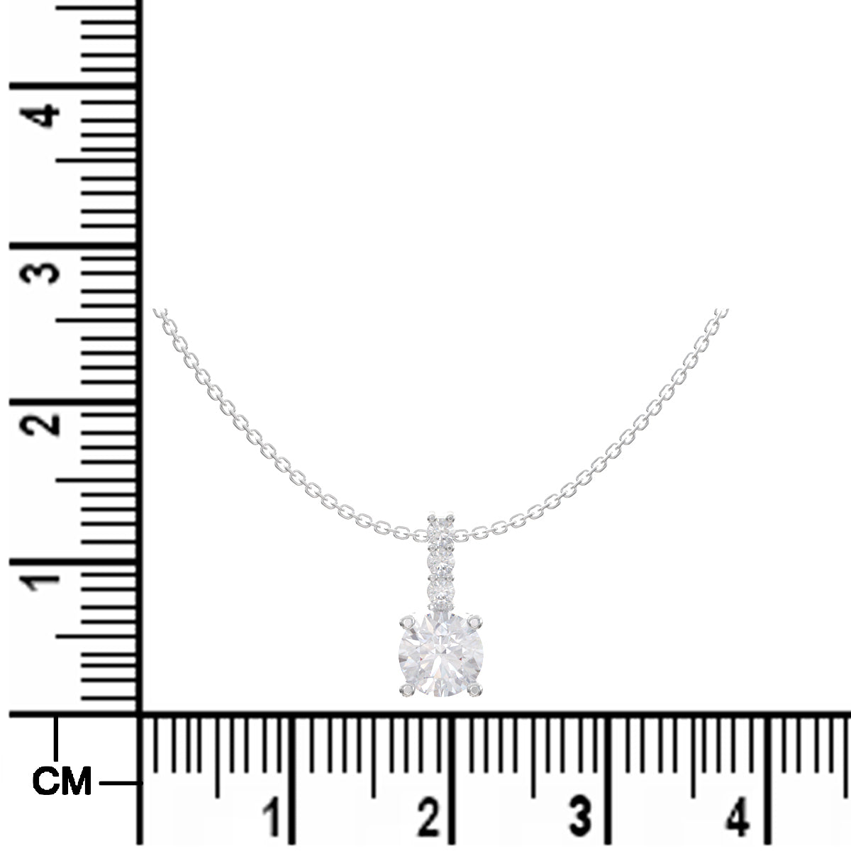 Silver Solitaire Pendant with Link Chain