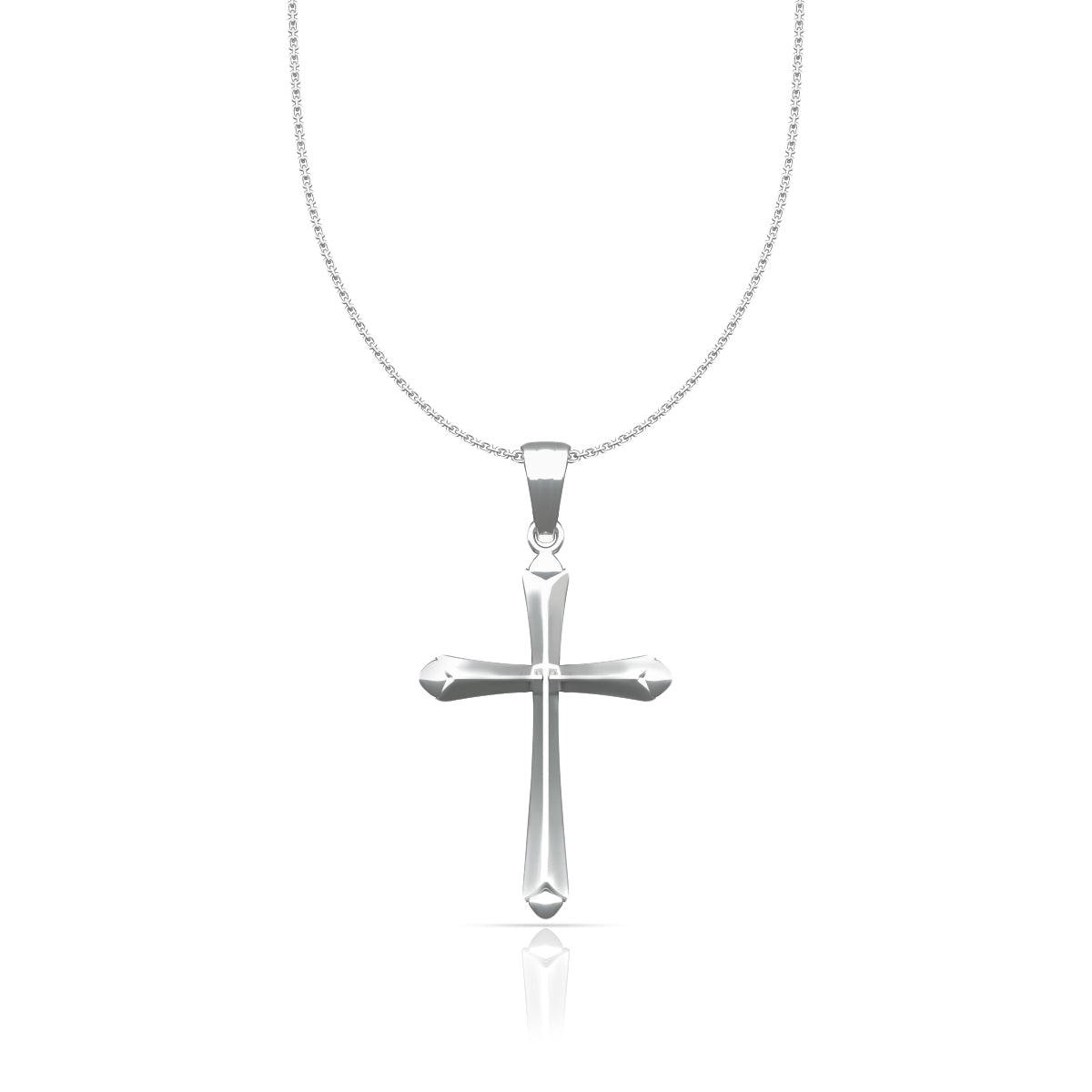 Silver Blessed Holy Cross Pendant with Link Chain